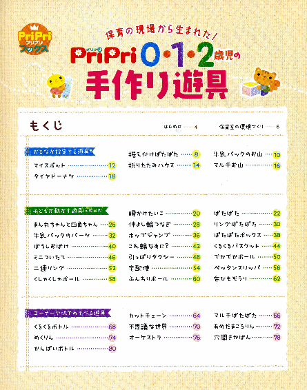 東間ホームページ　PriPri　0･1･2歳児の　手作り遊具　もくじ